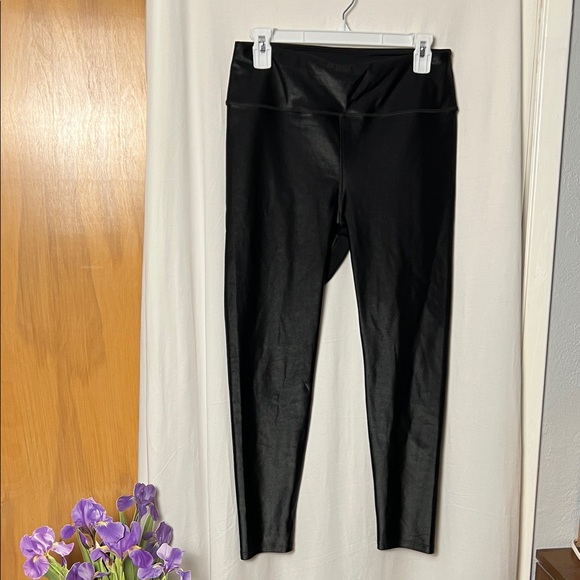Noli Black Gloss High-Waisted Liquid Legging Size Large - Picture 2 of 8